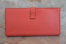 Load image into Gallery viewer, HERMES  Bearn Soufflet Epsom leather Crevette □Q Engraving Wallet 700040052
