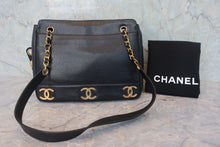 将图片加载到图库查看器,CHANEL/香奈儿 三C 链条包 荔枝皮 Black/Gold hadware(黑色/金色金属) 肩背包 800050023