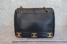将图片加载到图库查看器,CHANEL/香奈儿 三C 链条包 荔枝皮 Black/Gold hadware(黑色/金色金属) 肩背包 800050023