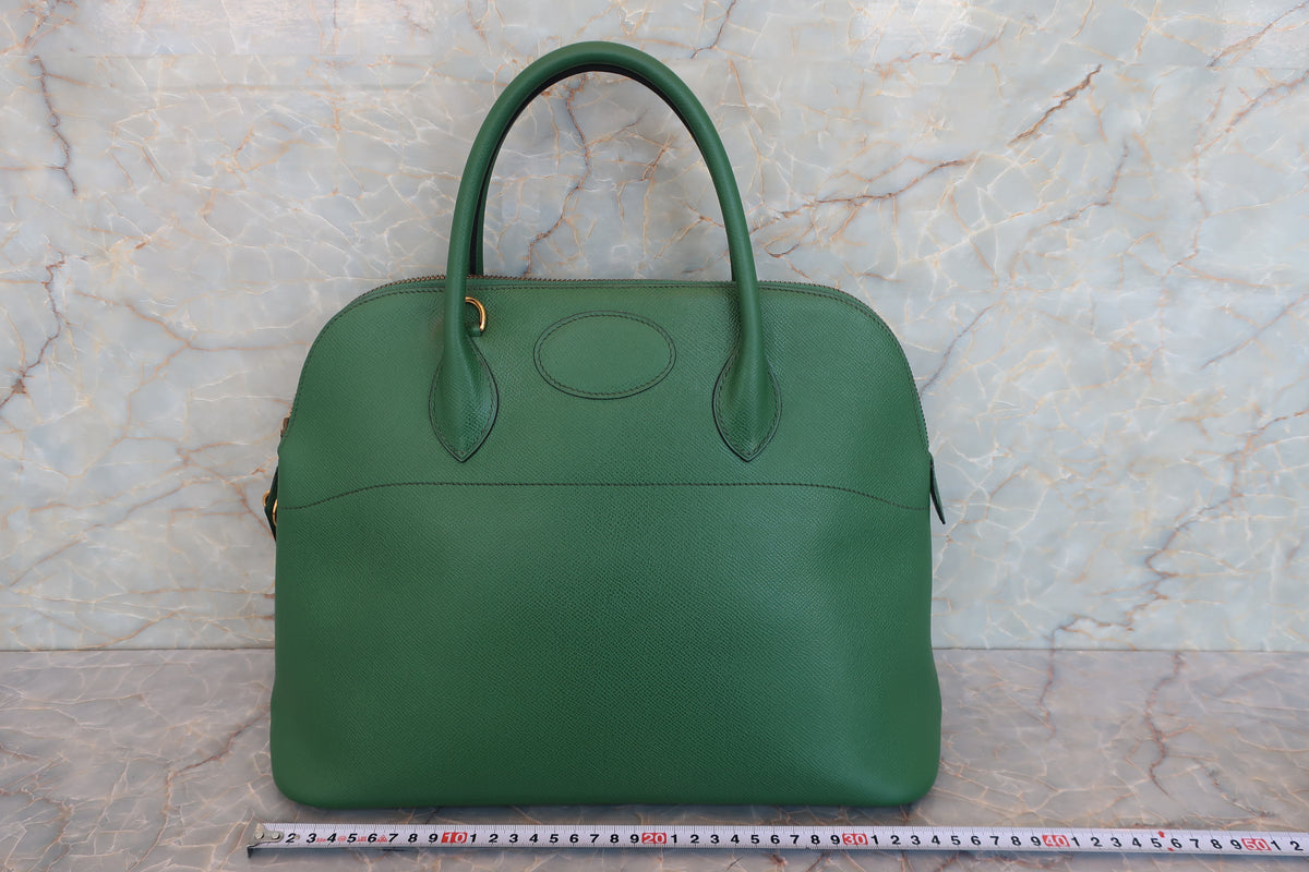 HERMES／エルメス ボリード35 クシュベル グリーン 〇V刻印 ショルダー