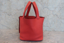 画像をギャラリービューアに読み込む, HERMES/エルメス ピコタンロックMM トリヨンクレマンス ルージュピヴォワンヌ □R刻印 ハンドバッグ 800030188