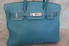 将图片加载到图库查看器,HERMES BIRKIN 30 Togo leather Blue jean □G刻印 Hand bag 700090042