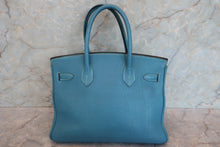 将图片加载到图库查看器,HERMES BIRKIN 30 Togo leather Blue jean □G刻印 Hand bag 700090042