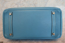 将图片加载到图库查看器,HERMES BIRKIN 30 Togo leather Blue jean □G刻印 Hand bag 700090042