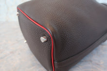 Load image into Gallery viewer, HERMES PICOTIN PM Bi-color Clemence leather/Epsom leather Chocolat/Rouge garance □J Engraving Hand bag 700090102