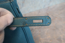 将图片加载到图库查看器,HERMES BIRKIN 30 Togo leather Blue jean □G刻印 Hand bag 700090042