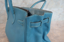 将图片加载到图库查看器,HERMES BIRKIN 30 Togo leather Blue jean □G刻印 Hand bag 700090042