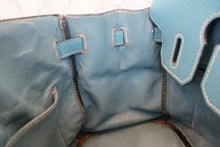 将图片加载到图库查看器,HERMES BIRKIN 30 Togo leather Blue jean □G刻印 Hand bag 700090042