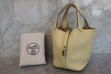 Load image into Gallery viewer, HERMES PICOTIN LOCK PM Clemence leather Jaune poussin X Engraving Hand bag 700090101