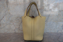 Load image into Gallery viewer, HERMES PICOTIN LOCK PM Clemence leather Jaune poussin X Engraving Hand bag 700090101