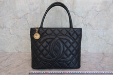 画像をギャラリービューアに読み込む, CHANEL/シャネル 復刻トート キャビアスキン ブラック/ゴールド金具 トートバッグ 800050040