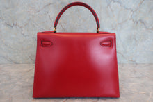 画像をギャラリービューアに読み込む, HERMES/エルメス ケリー28 ボックスカーフ ヴァーミリオン 〇S刻印 ショルダーバッグ 800030183