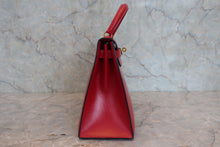 画像をギャラリービューアに読み込む, HERMES/エルメス ケリー28 ボックスカーフ ヴァーミリオン 〇S刻印 ショルダーバッグ 800030183