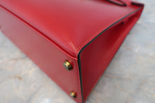 画像をギャラリービューアに読み込む, HERMES/エルメス ケリー28 ボックスカーフ ヴァーミリオン 〇S刻印 ショルダーバッグ 800030183