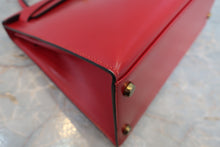 画像をギャラリービューアに読み込む, HERMES/エルメス ケリー28 ボックスカーフ ヴァーミリオン 〇S刻印 ショルダーバッグ 800030183