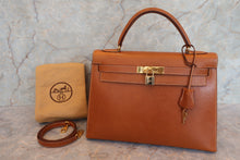 将图片加载到图库查看器,HERMES KELLY 32 Pigskin Brown 〇H刻印 Shoulder bag 700060161