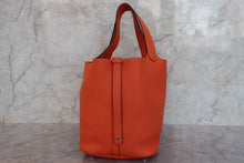 Load image into Gallery viewer, HERMES PICOTIN LOCK MM Clemence leather Feu □R Engraving Hand bag 700090084