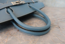 将图片加载到图库查看器,HERMES BIRKIN 30 Epsom leather Blue jean □L刻印 Hand bag 800030174