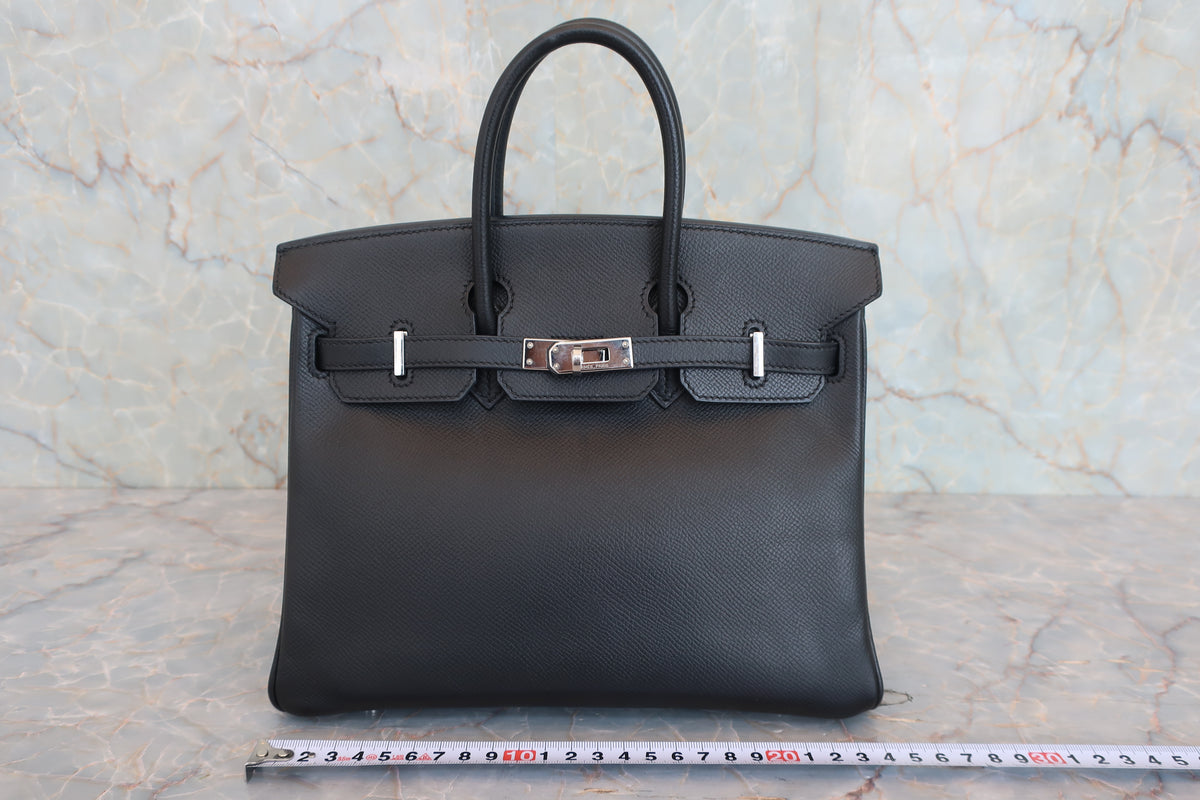 HERMES BIRKIN 25 Epsom leather Black □K Engraving Hand bag