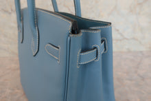 将图片加载到图库查看器,HERMES BIRKIN 30 Epsom leather Blue jean □L刻印 Hand bag 800030174