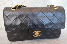Load image into Gallery viewer, CHANEL Matelasse double flap double chain shoulder bag Lambskin Black/Gold hadware Shoulder bag 700100160