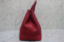 将图片加载到图库查看器,HERMES GARDEN PARTY PM Negonda leather Rouge casaque □Q刻印 Tote bag 700120185