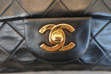Load image into Gallery viewer, CHANEL Matelasse double flap double chain shoulder bag Lambskin Black/Gold hadware Shoulder bag 700100160