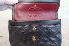 Load image into Gallery viewer, CHANEL Matelasse double flap double chain shoulder bag Lambskin Black/Gold hadware Shoulder bag 700100160