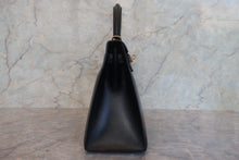 画像をギャラリービューアに読み込む, HERMES/エルメス ケリー28 ボックスカーフ ブラック 〇T刻印 ハンドバッグ 700120233