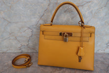 將圖片載入圖庫檢視器 HERMES/エルメス ケリー28 クシュベル ジョーヌ 〇Z刻印 ショルダーバッグ 700080126