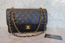 將圖片載入圖庫檢視器 CHANEL/シャネル マトラッセWフラップWチェーンショルダーバッグ ラムスキン ブラック/ゴールド金具 ショルダーバッグ 800080031