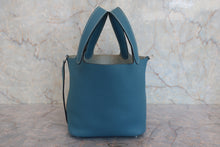 将图片加载到图库查看器,HERMES PICOTIN LOCK PM Clemence leather Blue jean □P刻印 Hand bag 800020118