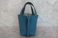将图片加载到图库查看器,HERMES PICOTIN LOCK PM Clemence leather Blue jean □P刻印 Hand bag 800020118