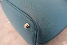 将图片加载到图库查看器,HERMES PICOTIN LOCK PM Clemence leather Blue jean □P刻印 Hand bag 800020118