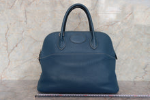 将图片加载到图库查看器,HERMES BOLIDE 35 Clemence leather Blue □G刻印 700120002