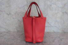 将图片加载到图库查看器,HERMES PICOTIN LOCK PM Clemence leather Rouge pivoine T Engraving Hand bag 800060159
