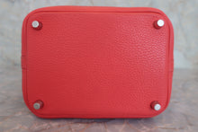 将图片加载到图库查看器,HERMES PICOTIN LOCK PM Clemence leather Rouge pivoine T Engraving Hand bag 800060159