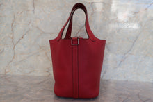 Load image into Gallery viewer, HERMES PICOTIN PM Clemence leather Rouge vif □G Engraving Hand bag 700120009