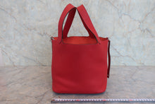 将图片加载到图库查看器,HERMES PICOTIN LOCK MM Clemence leather Rouge garance □H刻印 Hand bag 800030187