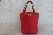将图片加载到图库查看器,HERMES PICOTIN LOCK MM Clemence leather Rouge garance □H刻印 Hand bag 800030187