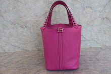 画像をギャラリービューアに読み込む, HERMES/エルメス ピコタンロックMMトレサージュ ヴォーエプソン マグノリア/ブルーサフィール/クレ C刻印 ハンドバッグ 800030190