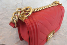 Load image into Gallery viewer, CHANEL LeBOY CHANEL chain shoulder bag Lambskin Red/Goldr hadware Shoulder bag 700060077
