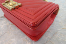 Load image into Gallery viewer, CHANEL LeBOY CHANEL chain shoulder bag Lambskin Red/Goldr hadware Shoulder bag 700060077