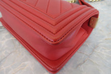 Load image into Gallery viewer, CHANEL LeBOY CHANEL chain shoulder bag Lambskin Red/Goldr hadware Shoulder bag 700060077