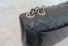 Load image into Gallery viewer, CHANEL Medium Matelasse Single Flap chain shoulder bag Caviar skin Black/Silver hadware Shoulder bag 800060190