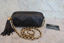 Load image into Gallery viewer, CHANEL CC mark fringe chain shoulder bag Lambskin Black/Gold hadware Shoulder bag 800020221