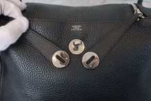 将图片加载到图库查看器,HERMES LINDY 30 Clemence leather Black □J刻印 Shoulder bag 700120021