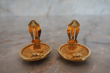 Load image into Gallery viewer, CHANEL CC mark round earring Gold plate Gold Earring 700080090