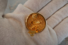Load image into Gallery viewer, CHANEL CC mark round earring Gold plate Gold Earring 700080090
