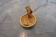 Load image into Gallery viewer, CHANEL CC mark round earring Gold plate Gold Earring 700080090